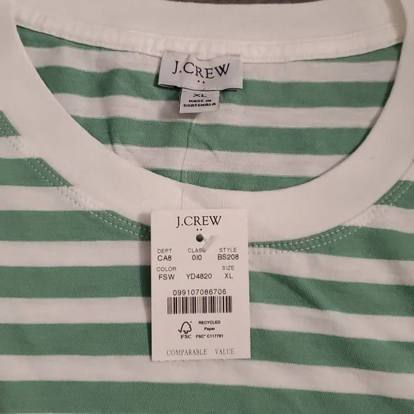 NWT J Crew Striped Ringer Tee - Picture 2 of 4